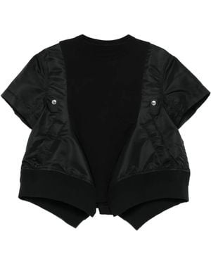 Sacai ボンバーディテール Tシャツ - ブラック