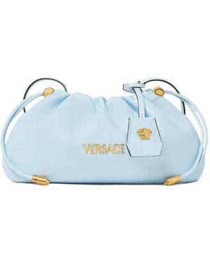 Versace Mini Tag Logo Clutch Bag - Blue