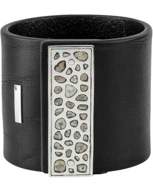 Parts Of 4 Sterling And Diamond Strap Bracelet - Black