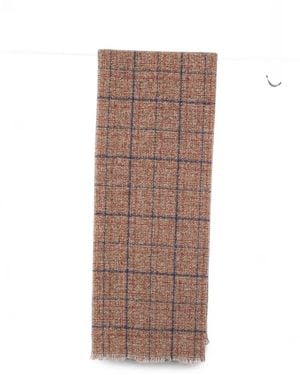 Destin Check Frayed-Edge Scarf - Brown