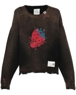 Maison Mihara Yasuhiro Gerafelde Trui - Zwart