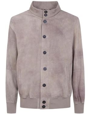 Giorgio Brato Veste Bomber À Boutonnière - Gris