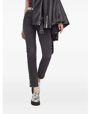 KARL LAGERFELD Vaqueros Con Franja Del Logo - Negro
