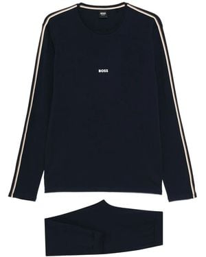 BOSS Stripe-detail Long-sleeved Top - ブラック