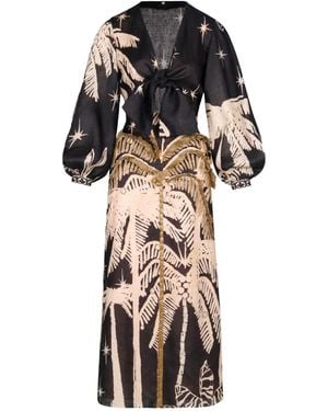 Johanna Ortiz Pradera Geométrica ミディドレス - ホワイト