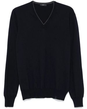 Fay Pullover mit V-Ausschnitt - Blau