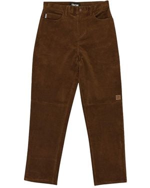 Sinclair Pantaloni Dritti A Coste - Marrone