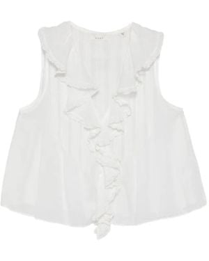 Doen Hilda Ruffle-Trimmed Top - White