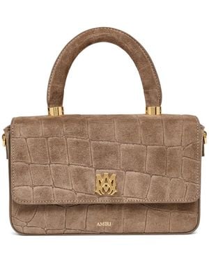 Amiri Croc-Effect Suede Cross Body Bag - Brown