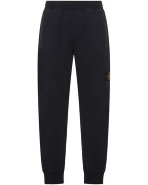 Stone Island Compass-Logo Cotton Track Trousers - Blue