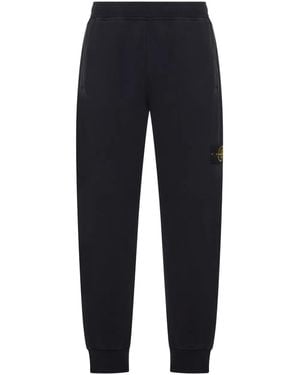 Stone Island Compass-Logo Cotton Track Pants - Blue