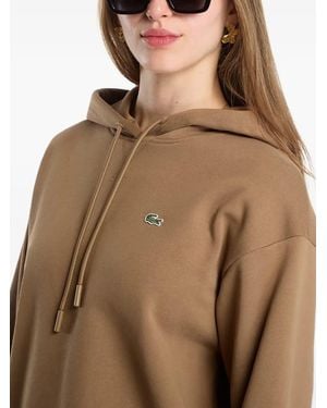 Lacoste Oversized Fleece Hoodie - Brown