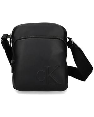 Calvin Klein Logo Zip Messenger Bag - Black