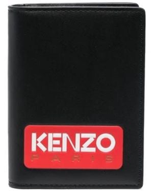 KENZO Calf Leatherbi Fold Wallet - White