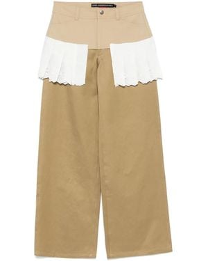 ANDERSSON BELL Lace-Pleats Pants - Natural