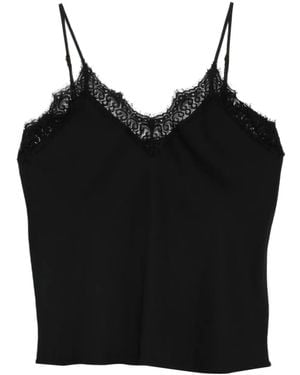 Nissa Lace-Trim Top - Black