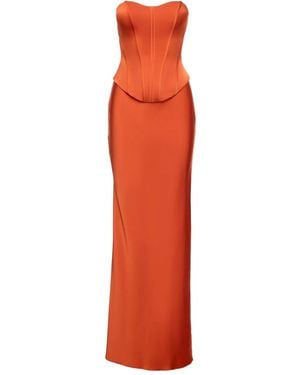 V:PM ATELIER Sophia Maxikleid mit Corsage - Rot