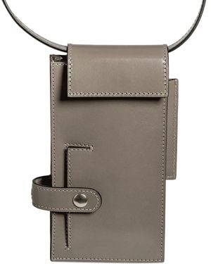 Merryl Tielman Mini Jimmy Flap Pocket Leather Bag - Grey