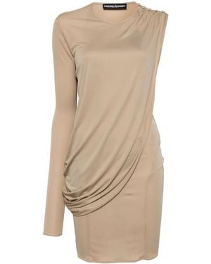 ANDREADAMO Assimetric Draped Dress - Natural