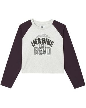 Izzue Raglan-Sleeve Graphic-Print T-Shirt - Grey
