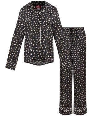 DIESEL Pijama Set-Maggie-D-Core Con Motivo Floral - Negro