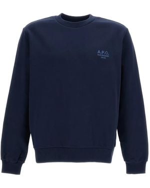 A.P.C. Logo-Embroidered Sweater - Blue