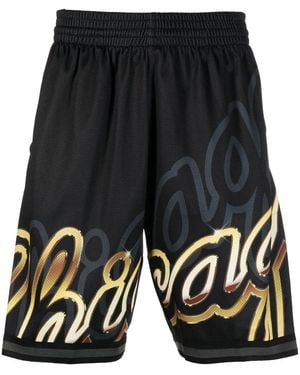 Mitchell & Ness Logo-print Track Shorts - Black