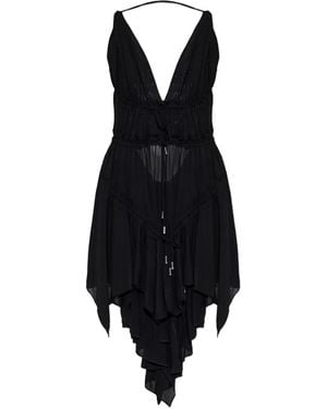 DSquared² Vestido con volantes y cordones - Negro