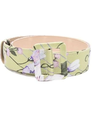 GIADA CURTI Floral-Print Belt - Metallic