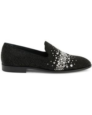 Giuseppe Zanotti Marthinique Rhinestone-Embellished Loafers - Black