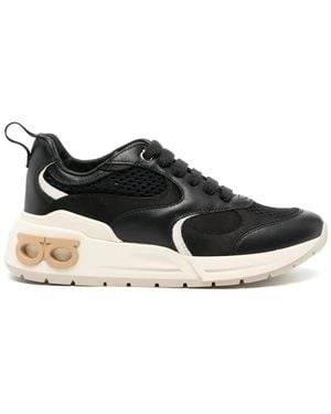Ferragamo Cosma Gancini Panelled Trainers - Black