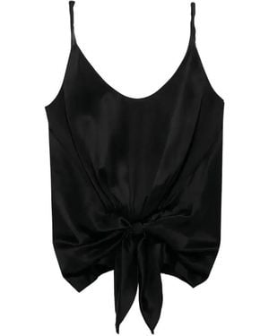 JW Anderson Knot-Detail V-Neck Tank Top - Black
