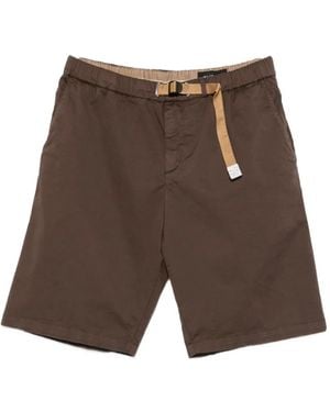 White Sand Kevin Nf Belted Elasticated-Waist Shorts - Brown