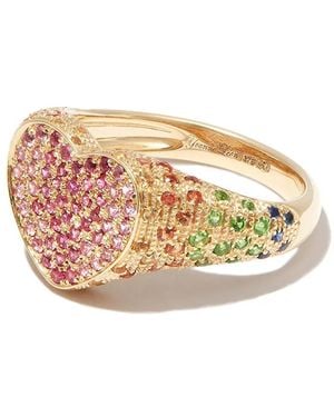 Yvonne Léon 9Kt Diamond Signet Ring - Pink