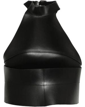 Monse Leather Halter Top - Black
