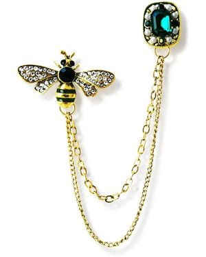 Hzmer Jewelry Luxo Bee Brooch - Metallic