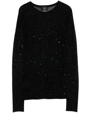 Pinko Glitter-Embellished Long-Sleeve Top - Black