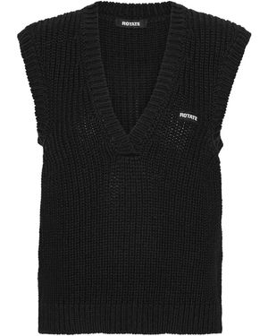 ROTATE BIRGER CHRISTENSEN V-Neck Knitted Vest - Black