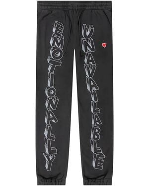 Emotionally Unavailable Pantalon De Jogging À Logo Brodé - Gris