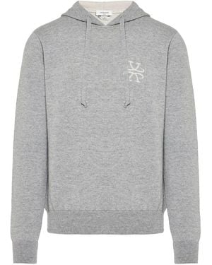 Jacob Cohen Logo-Embroidered Hoodie - Grey