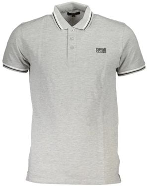 Roberto Cavalli Logo-Print Striped-Trim Polo Shirt - Gray