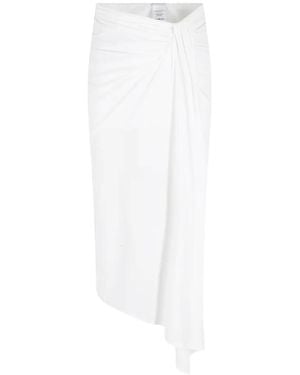 Amazuìn Falda Midi Emma Asimétrica Con Diseño Fruncido - Blanco