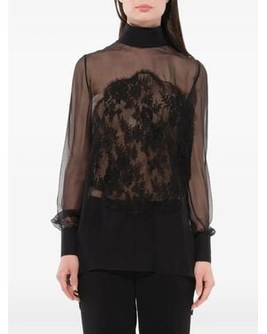 Givenchy Podium Lace-Panel Blouse - Black