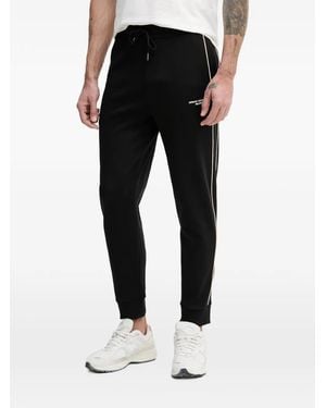 ARMANI EXCHANGE Logo-Print Piped Track Trousers - Black