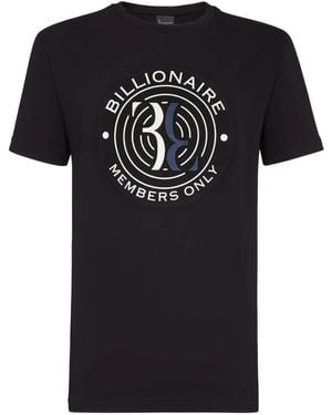 Billionaire Logo-Print Crew-Neck T-Shirt - Black