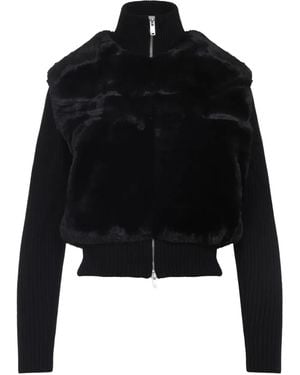 Moose Knuckles High-Neck Ribbed Jacket - Black