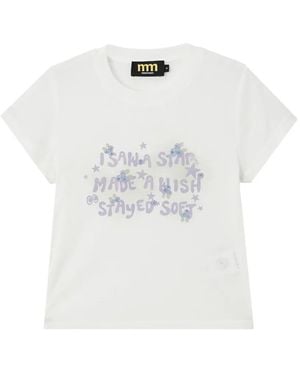 Mini Cream Graphic-Print Short-Sleeve T-Shirt - White