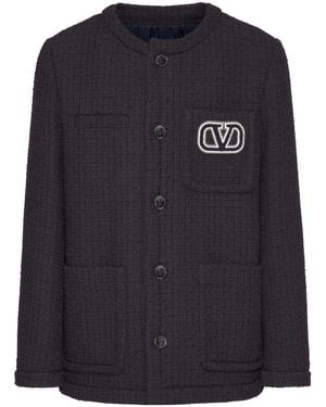 Valentino Garavani Vlogo Signature Tweed Jacket - Black