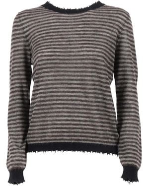 Kangra Maglione A Righe - Grigio