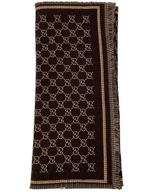 Gucci Sjaal Met Gg-Jacquard - Bruin